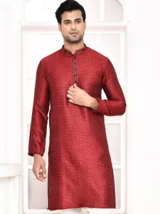 MAAHI FABS Men Polka Dot Thread Work Kurta