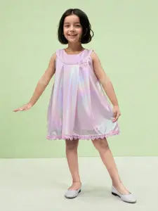 Toonyport Girls Embellished Self Design A-Line Dress