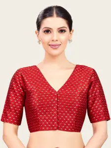 Studio Shringaar Women Woven Design Non-Padded Saree Blouse