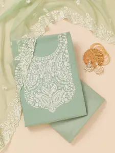 Koskii Floral Embroidered Unstitched Dress Material