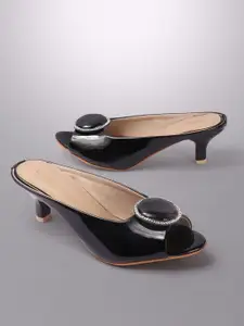 Lavie Kitten Heel Peep Toes with Buckles