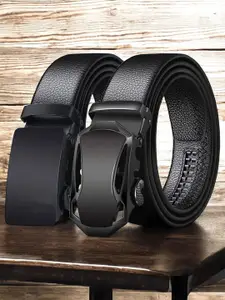 The Roadster Lifestyle Co Men Set Of 2 Textured Leather Formal Belts