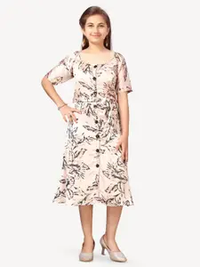 BAESD Girls Floral Printed Wrap Midi Dress