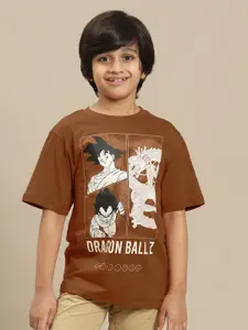 Kids Ville Boys Dragon Ball Z Graphic Anime Printed Pure Cotton Oversized Tshirt