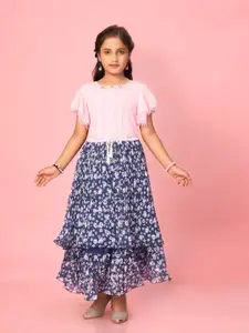 BAESD Girls Floral Print Georgette Blouson Dress