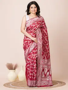 Laa Calcutta Floral Zari Banarasi Saree