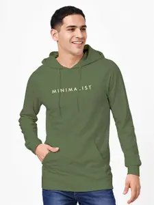 Crazymonk Men Typography Printed Hood Cotton Pullover Sweatshirt