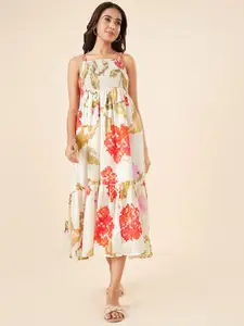 AKKRITI BY PANTALOONS Women Floral Print Fit & Flare Midi Dress