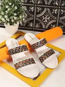 Anouk Women Embellished Ethnic Open Toe Flats