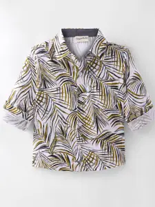 CrayonFlakes Boys Spread Collar Tropical Printed Casual Shirt