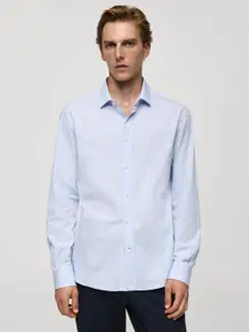 MANGO MAN Slim Fit Pinstripes Casual Shirt