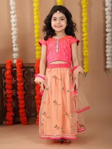 Here&Now X Kinder Kids Girls Ready to Wear Lehenga & Blouse With Dupatta