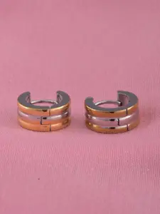 PALMONAS Gold-Plated Stainless Steel Circular Hoop Earrings