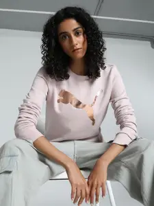 Puma Women Logo Long Crew Sleeved Sweatshirts