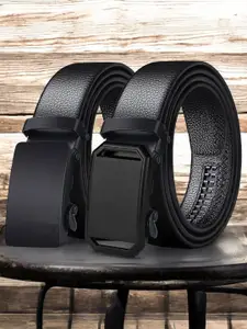 The Roadster Lifestyle Co Men Set Of 2 Textured Formal Belts