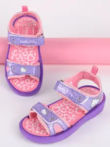 Kids Ville Girls Hello Kitty Printed Velcro Fastening Comfort Sandals