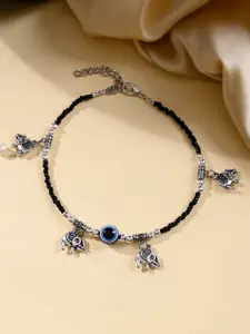 Silvermerc Designs Silver-Plated Evil Eye Beaded Anklet