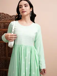 Vishudh Embroidered A-Line Maxi Dress