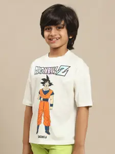Kids Ville Boys Dragon Ball Z Graphic Anime Printed Pure Cotton Oversized Tshirt