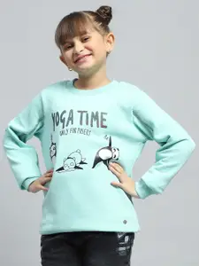 Monte Carlo Girls Typography Printed Round Neck Cotton Sweatshirt