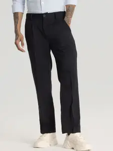 Snitch Men Relaxed Loose Fit Pleated Formal Trousers