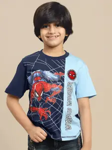 Kids Ville Boys Spiderman Graphic Printed Pure Cotton Tshirt