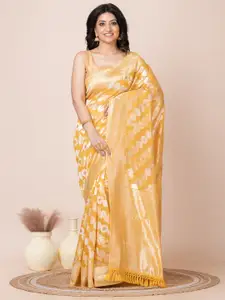 Laa Calcutta Woven Design Floral Zari Banarasi Saree