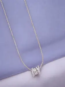 Taraash 925 Sterling Silver Cubic Zirconia Twirl Pendant Necklace