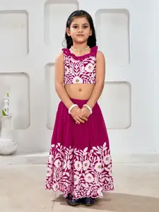 BAESD Girls Embroidered Thread Work Ready to Wear Lehenga &