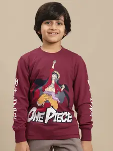 Kids Ville Boys One Piece Anime Printed Long Sleeve T-Shirts