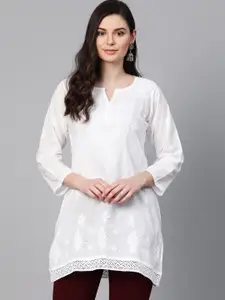 ADA Women Embroidered Lucknowi Chikankari Kurti