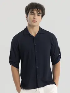 Snitch Men Comfort Cuban Collar Solid Boxy Casual Shirt