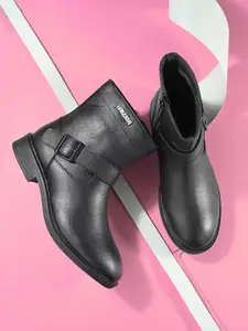 El Paso Women Faux Leather Casual Chelsea Boots