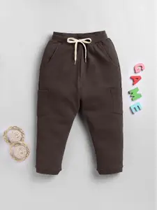 LITTLE NINJA Boys Solid Cotton Joggers