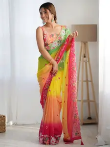 Anouk Floral Embellished Sequinned Saree