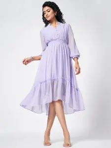 Honey by Pantaloons Women Self Design Solid Fit & Flare Midi Dress