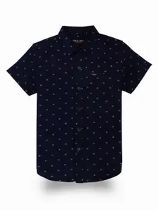 Gini and Jony Boys Standard Spread Collar Micro Ditsy Printed Cotton Casual Shirt