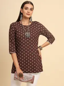 Anouk Rustic Geometric Printed Short Kurti