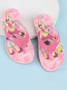 Kids Ville Girls Barbie Printed Thong Flip-Flops