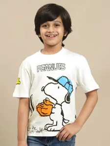 Kids Ville Boys Peanuts Graphic Printed Pure Cotton Tshirt