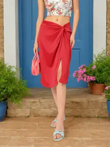 DressBerry High-Slit Twisted Skirt