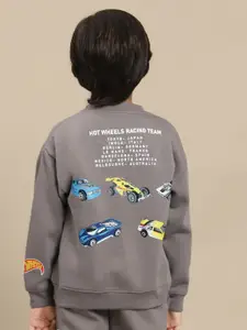 Kids Ville Boys Graphic Printed Round Neck Cotton Pullover Ribbed Sweatshirt