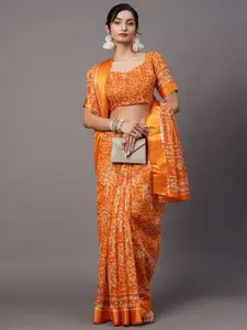 KALINI Batik Printed Ikat Designer Saree