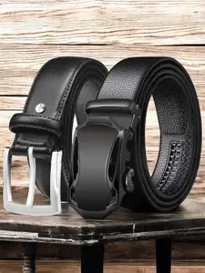 The Roadster Lifestyle Co. Set Of 2 Men Textured Formal Belts