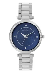 French Connection Women Embellished Dial & Stainless Steel Straps Analogue Watch FCH07SM