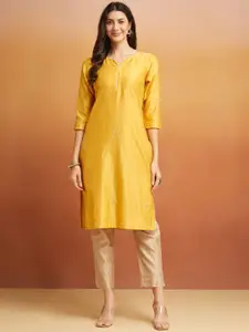 Fabindia Women Embroidered Mirror Work Kurta