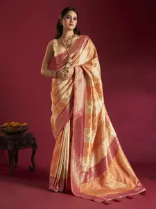 elora Woven Design Zari Silk Blend Banarasi Saree