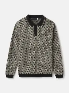 Blue Giraffe Boys Cotton Self Design Pullover Sweaters