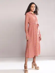 Vero Moda Ethnic Motifs Print Shirt Midi Dress