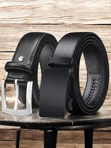 The Roadster Lifestyle Co. Pack Of 2 Men Tang & Slider Buckle Closure Formal Belts